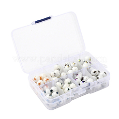 80pcs 8 Farben Weihnachten undurchsichtige Glasperlen EGLA-YW0001-07