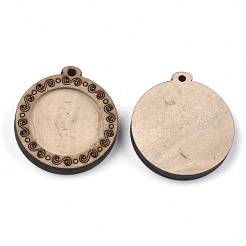 Hölzerne Anhänger Cabochon Fassungen WOOD-S044-09A