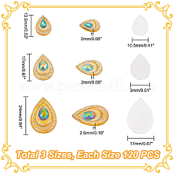 120 Stk. 3 Arten opake Harz-Cabochons CRES-GA0001-08