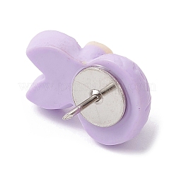 Hase mit Schleifen-Harz-Cabochon-Kartennadeln AJEW-TB00012-01
