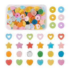 120 Stück 7 Stil Harz Decoden Cabochons Zubehör RESI-YS0001-07