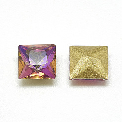 DIY spitzen zurück k9 Glas Strass Cabochons RGLA-T053-6x6mm-04