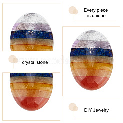 8 Stück Chakra-Cabochons aus natürlichen gemischten Edelsteinen G-GO0001-50