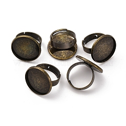 Messing verstellbare Ringrohling Basis Cabochon Fassung Komponenten X-KK-O003-05AB-NF