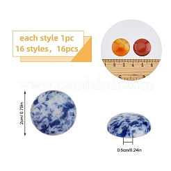 16 Stück 16 Stile natürliche und synthetische gemischte Edelstein-Cabochons G-FH0002-31