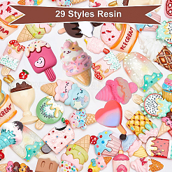56 Stück 14 Farben transparente Harz Cabochons CRES-BC0001-07