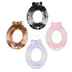 Zweifarbige Cabochons aus transparentem Harz CRES-S302-38