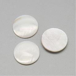 Natürliche weiße Muschel Perlmutt Muschel Cabochons SSHEL-R042-08