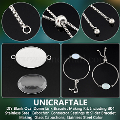 DIY Blanko-Set für ovale Kuppelgliederarmbänder DIY-UN0005-30