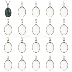 Cabochon-Fassungen für Anhänger aus Edelstahl 304 STAS-UN0007-38P