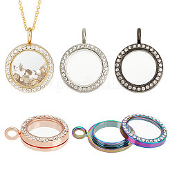 5 Stück 5 Farben Legierung Strass Anhänger Cabochon offene Rückseite Einstellungen RB-PH0001-22