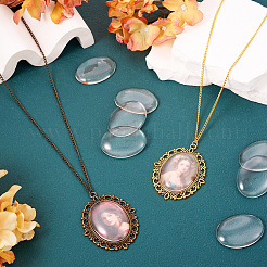 Transparentes Glas Cabochons mit flachem Rücken GGLA-TA0001-02-40x30