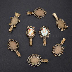 12 Stück 6 Stile Vintage Eisen Alligator Haarspange Zubehörse FIND-NB0004-41