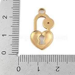 Ionenplattierung (IP) 304 Edelstahl Herz Schloss Anhänger Cabochon-Einstellungen STAS-U019-12G