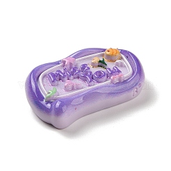 Rechteckige Cartoon-Wort-Miss You-undurchsichtige Decoden-Cabochons aus Kunstharz RESI-R447-02B