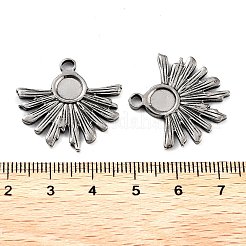 201 Cabochon-Fassungen für Anhänger aus Edelstahl STAS-Z057-17AS