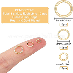 Benecreat 30pcs 3 Arten Messing Sprungringe KK-BC0002-21