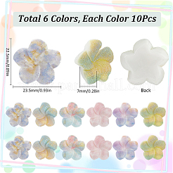 60 Stück 6 Farben opake Harz Decoden Cabochons RESI-SC0005-82