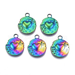 Rack-Beschichtung Regenbogen Farbe 304 Edelstahl Anhänger Strass-Einstellungen STAS-N098-033