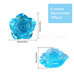 180 Stück 6 Farben transparente Harz Cabochons CRES-CA0001-21