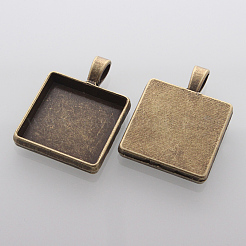 Aluminium-Anhänger Fassungen für Cabochons PALLOY-N0088-07AB-NF