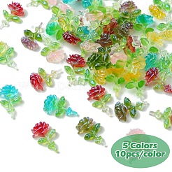 50 Stück 5 Farben transparente Harz-Decoden-Cabochons RESI-YW0001-66