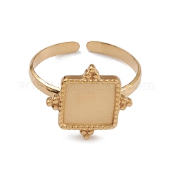 Ionenplattierung (IP) 304 Edelstahl offene Manschette Fingerring Cabochon-Einstellungen RJEW-G285-23G