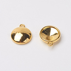 Antike Bronzelegierung Anhänger Cabochon Fassungen und oval transparent klar Glascabochons PALLOY-O034-B-G01
