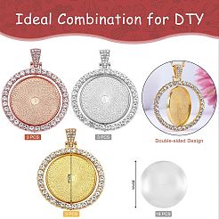 27 stücke diy flache runde strass anhänger herstellung kit DIY-SZ0006-48