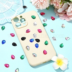 180 Stück 6 Farben Acryl-Strass-Cabochons mit flacher Rückseite. GACR-YW0001-04