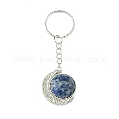 Legierungsanhänger mit Edelstein-Cabochons als Schlüsselanhänger KEYC-JKC01140-01