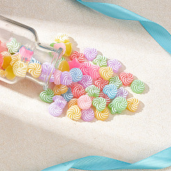 75 Stück 3 Stile Regenbogenfarben Harz Imitation Süßigkeiten Cabochons RESI-GO0001-04