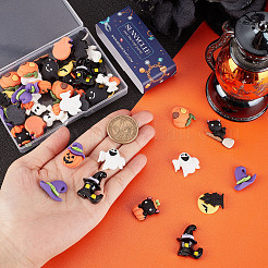 40 Stück 10 Stile Halloween undurchsichtige Harz-Cabochons RESI-SC0002-47