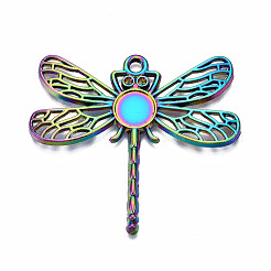 Anhänger-Cabochon-Fassungen in Regenbogenfarben PALLOY-N163-127-NR