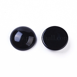 Natürlich gefärbte und erhitzte schwarze Achat-Cabochons G-L510-12C-03