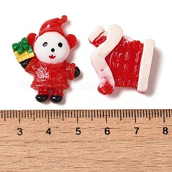 Deko-Cabochons aus undurchsichtigem Harz mit Weihnachtsmotiv RESI-H164-04