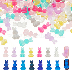 140 Stück 7 Farben leuchtende transparente Harz-Cabochons MRMJ-GL0001-06