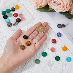 30 Stück 15 Stile natürliche und synthetische gemischte Edelstein-Cabochons G-FH0002-30