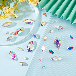 94 Stück 6 Stil Strass-Cabochons aus Glas mit spitzem Rücken RGLA-FG0001-10