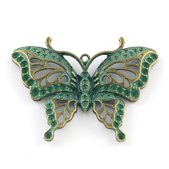 Zinklegierung Schmetterling Anhänger Strass Einstellungen PALLOY-R065-011-LF