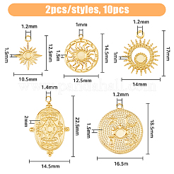 10 Stück 5 Stile 304 Edelstahl Anhänger Cabochon Einstellungen STAS-DC0014-92