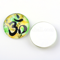 Yoga Thema Glas Cabochons X-GGLA-L011-25mm-18