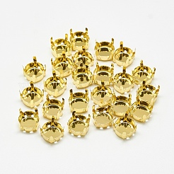 201 Edelstahl-Aufnähfassungen mit Krappenfassung STAS-T032-01G-12mm