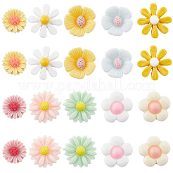 80 Stück 10 Arten undurchsichtige Harz Cabochons CRES-SC0002-65