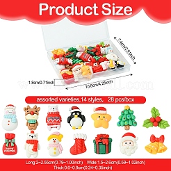 28 Stück 14 Stile DIY Weihnachtsthema undurchsichtige Weihnachtsharz-Cabochons FIND-YW0005-74