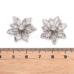 Flache Cabochons aus Acryl-Strass-Blüten RSB027-06