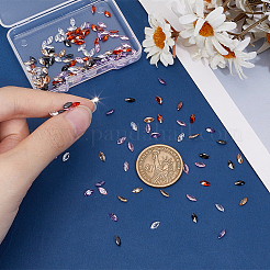 180 Stück 6-farbige Zirkonia-Cabochons mit spitzer Rückseite ZIRC-PH0001-44