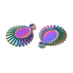 Ionenplattierung (IP) 304 Edelstahl Anhänger Cabochon-Einstellungen STAS-L020-013RC