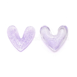 3d Herz mit Glitzerpulver Harz Cabochons MRMJ-TAC0004-26A