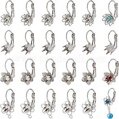 40 stücke 4 arten 304 edelstahl hebel ohrring cabochon einstellung Zubehörse STAS-CA0001-33
